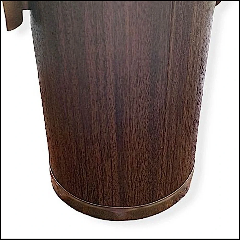 Kromex Mid Century Modern Faux Wood Ice Bucket with Wood Handles and Top